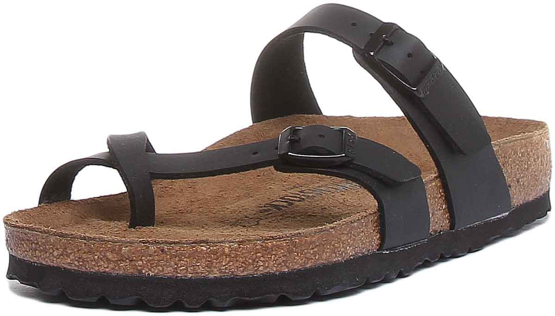 Birkenstock Mayari Sandals | Black Birko-Flor - Metallic Finish for Women