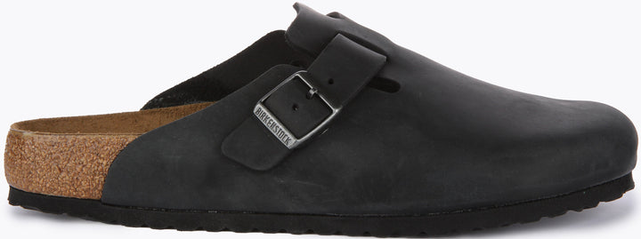 Birkenstock Boston Clogs | Black genuine leather for Men and Women
