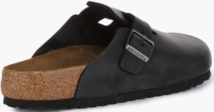 Birkenstock Boston Clogs | Black genuine leather for Men and Women