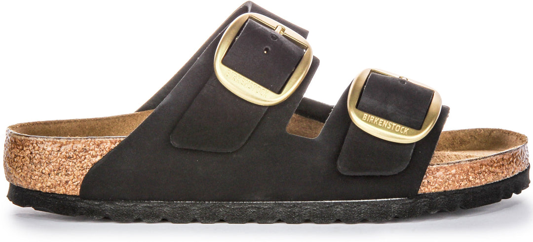 Birkenstock Arizona Sandals | Black suede leather - Big Buckle for Women