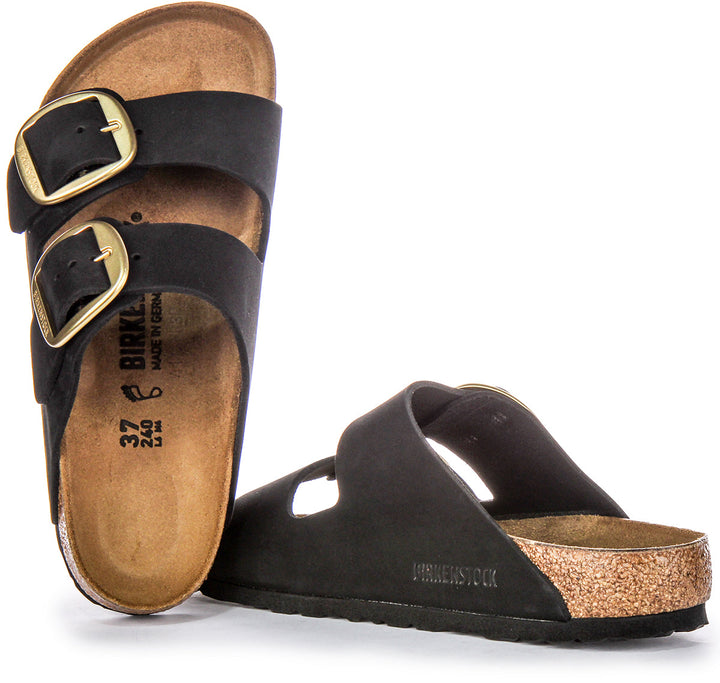 Birkenstock Arizona Sandals | Black suede leather - Big Buckle for Women