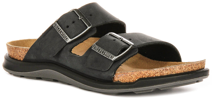 Birkenstock Arizona Sandals | Black suede leather - Crosstown Sole for Women - Regular Fit