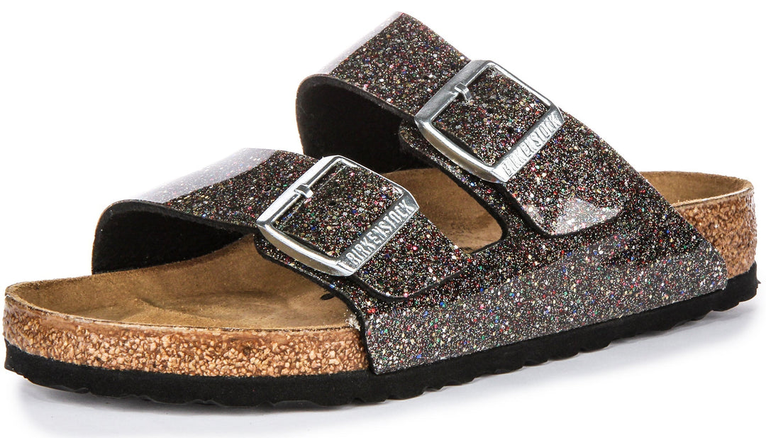 Birkenstock Arizona Sandals | Black Birko-Flor - Multi-Tone for Kids