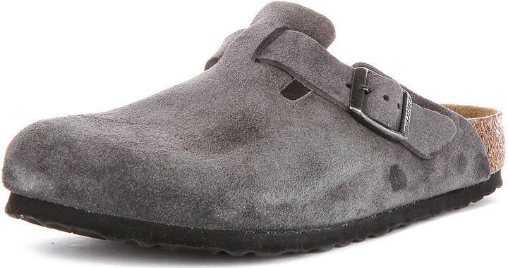 Birkenstock Boston Clogs | Charcoal Birko-Flor for Men and Women - Regular Fit