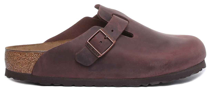 Birkenstock Boston Clogs | Dark Brown genuine leather for Men