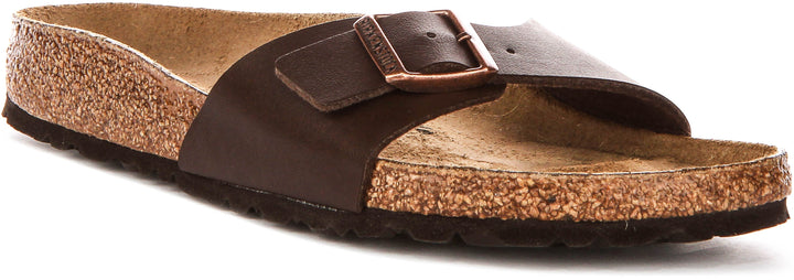 Birkenstock Madrid Sandals | Dark Brown Birko-Flor for Women - Narrow Fit