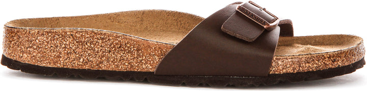 Birkenstock Madrid Sandals | Dark Brown Birko-Flor for Women - Narrow Fit