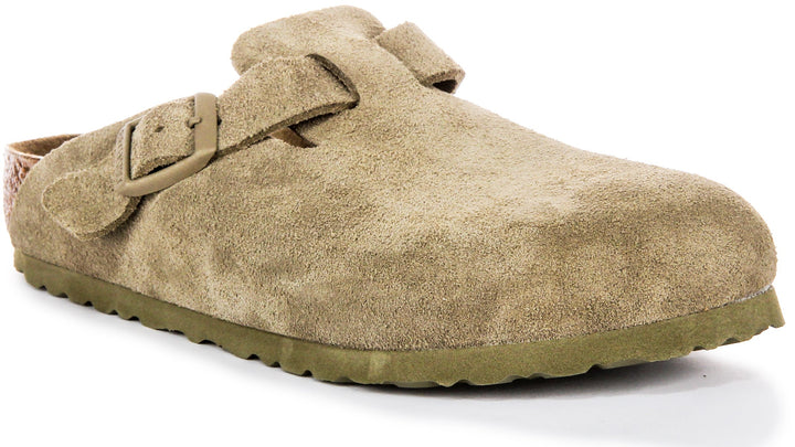 Birkenstock Boston Clogs | Khaki Birko-Flor for Men and Women