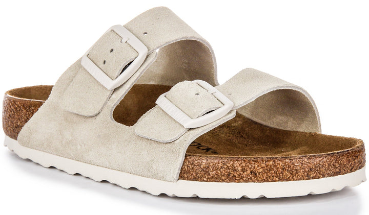 Birkenstock Arizona Sandals | Light Grey Birko-Flor for Women - Regular Fit