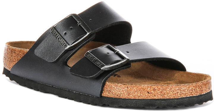 Birkenstock Arizona Sandals | Metallic Black Birko-Flor - Metallic Finish for Women - Regular Fit