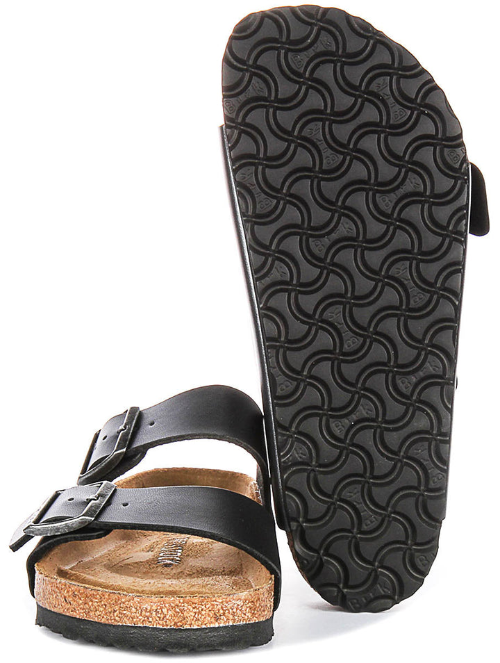 Birkenstock Arizona Sandals | Metallic Black Birko-Flor - Metallic Finish for Women - Regular Fit