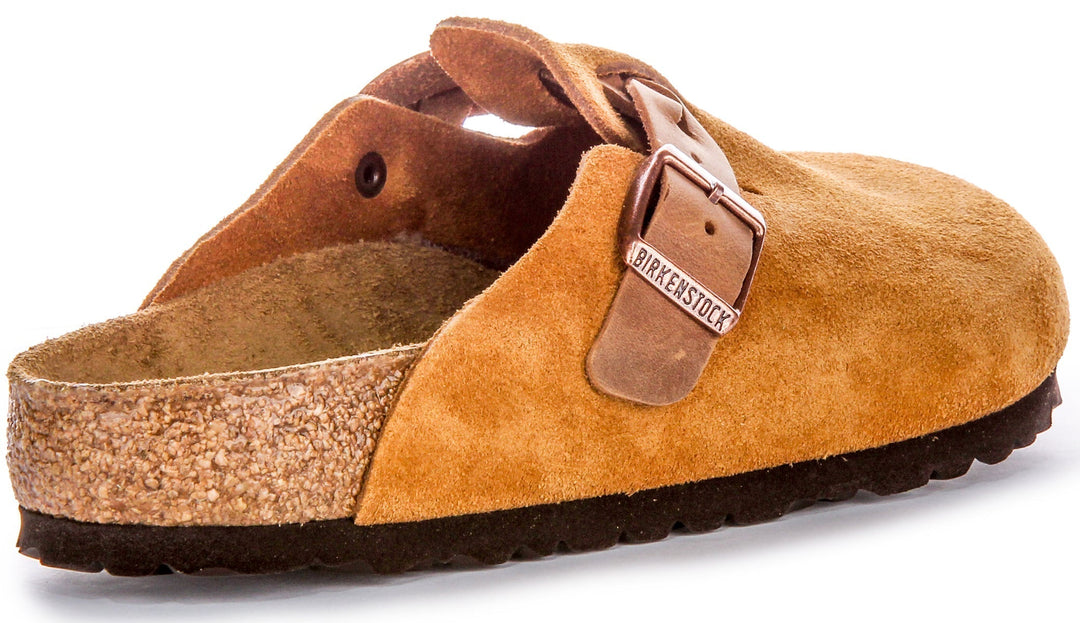 Birkenstock Boston Clogs | Mink suede leather - Braided Strap for Women