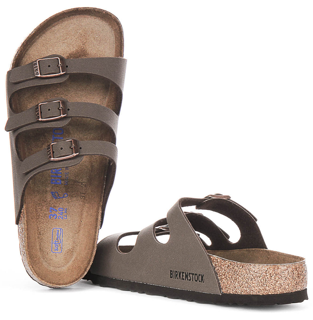 Birkenstock Florida Sandals | Mocha genuine leather - Soft Footbed for Women - Regular Fit