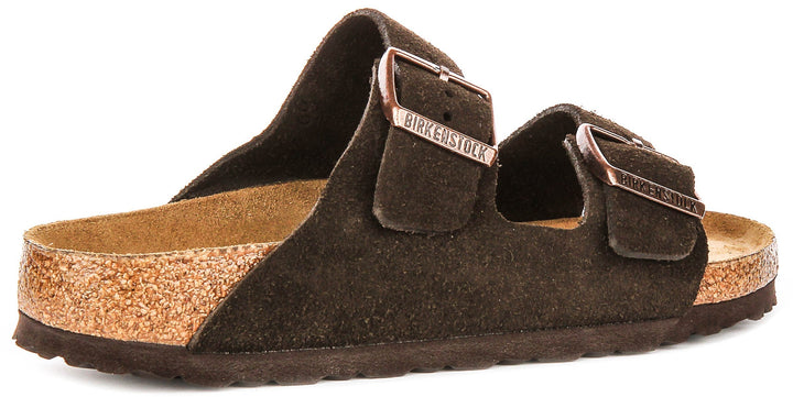 Birkenstock Arizona Sandals | Mocha suede leather - Soft Footbed for Men and Women - Narrow Fit