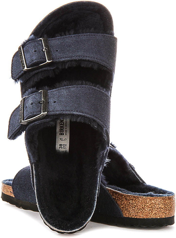 Birkenstock Arizona Sandals | Navy shearling-lined suede for Women - Regular Fit