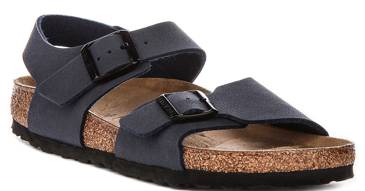 Birkenstock New York Shoes | Navy signature Birkenstock upper material for Kids - Narrow Fit