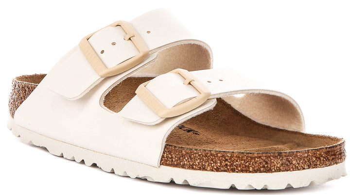 Birkenstock Arizona Sandals | Off White Birko-Flor for Women - Narrow Fit