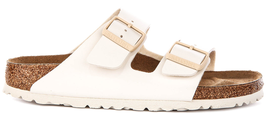 Birkenstock Arizona Sandals | Off White Birko-Flor for Women - Narrow Fit