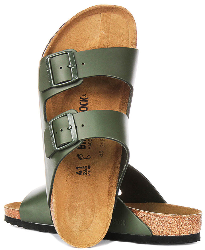 Birkenstock Arizona Sandals | Olive Green Birko-Flor for Men and Women - Regular Fit