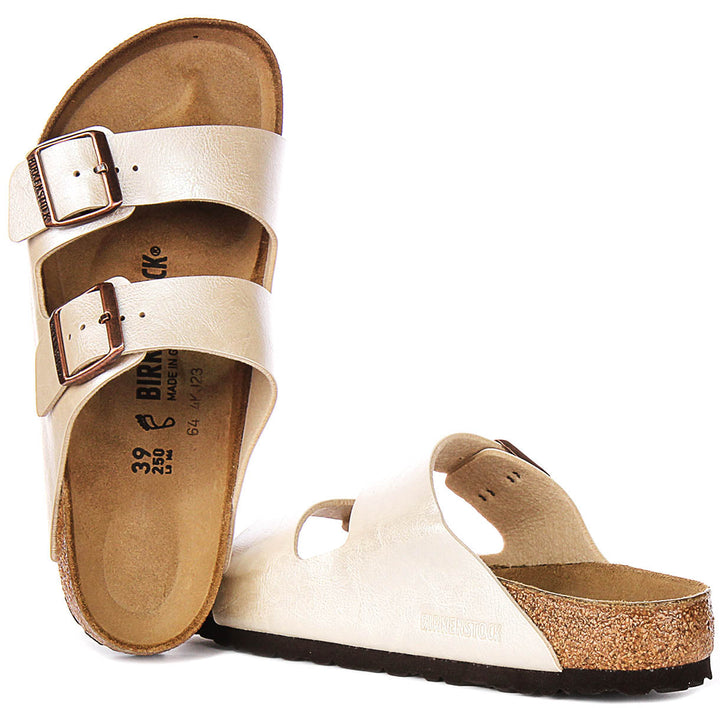 Birkenstock Arizona Sandals | Pearl White Birko-Flor for Women - Regular Fit