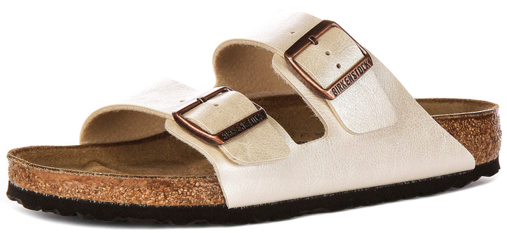 Birkenstock Arizona Sandals | Pearl White Birko-Flor for Women - Regular Fit
