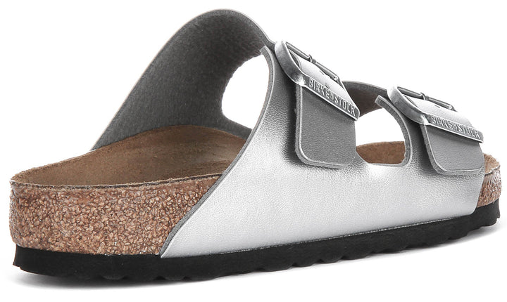 Birkenstock Arizona Sandals | Silver Birko-Flor for Women - Regular Fit