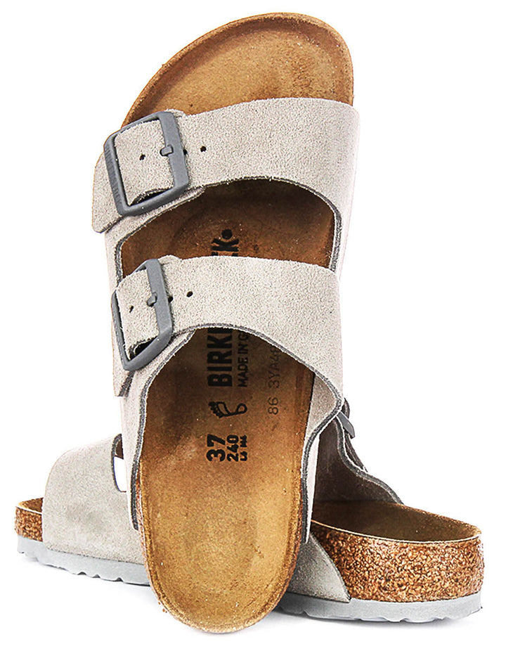 Birkenstock Arizona Sandals | Stone Birko-Flor for Women - Regular Fit