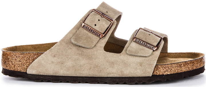 Birkenstock Arizona Sandals | Taupe suede leather - Soft Footbed for Men and Women