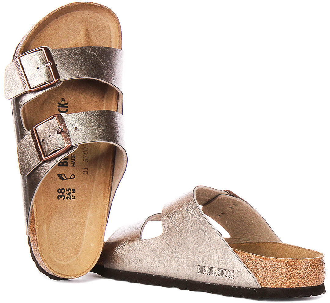 Birkenstock Arizona Sandals | Taupe Birko-Flor for Women - Regular Fit