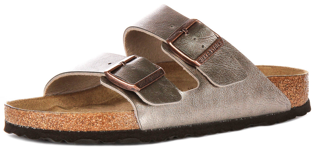 Birkenstock Arizona Sandals | Taupe Birko-Flor for Women - Regular Fit