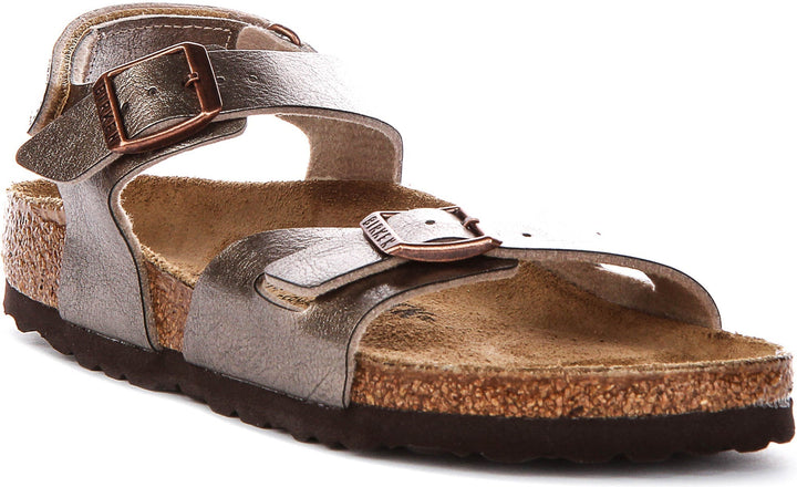 Birkenstock Rio Sandals | Taupe Birko-Flor for Kids - Narrow Fit