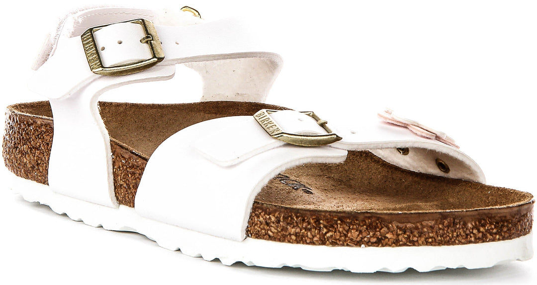 Birkenstock Rio Sandals | White signature Birkenstock upper material for Kids - Regular Fit
