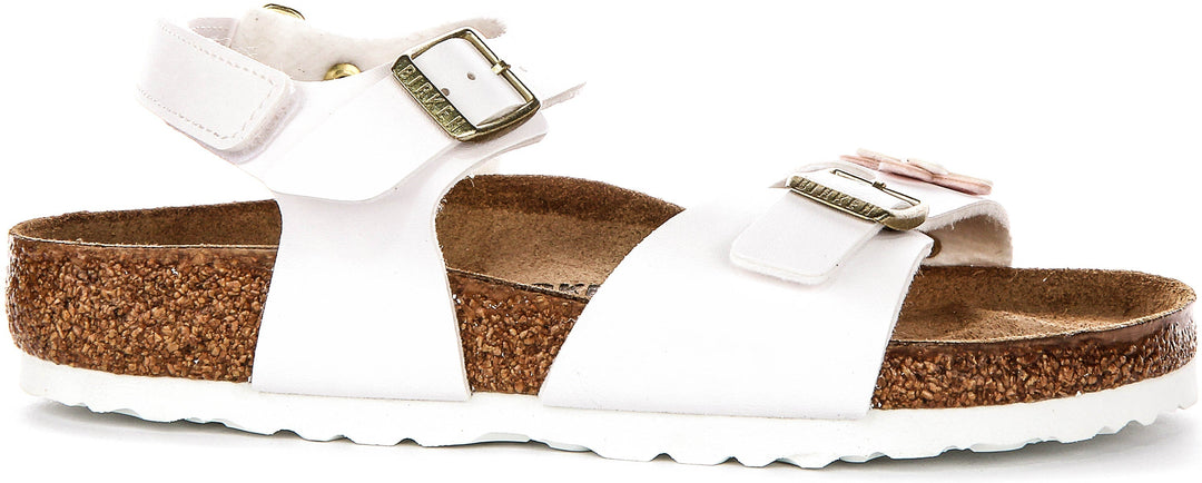 Birkenstock Rio Sandals | White signature Birkenstock upper material for Kids - Regular Fit