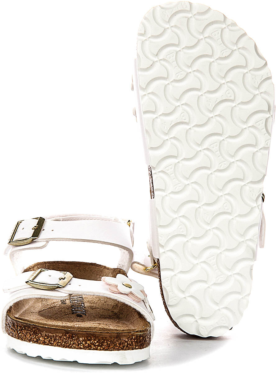 Birkenstock Rio Sandals | White signature Birkenstock upper material for Kids - Regular Fit