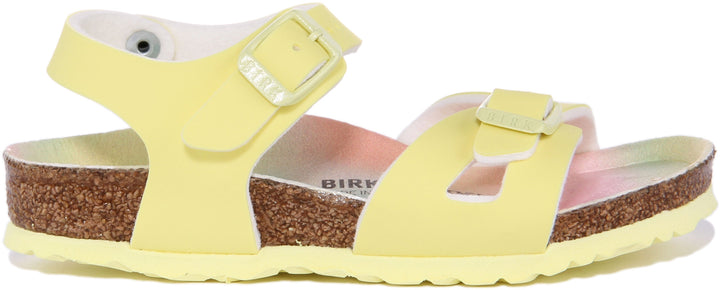 Birkenstock Rio Sandals | Pink Birko-Flor - Metallic Finish for Kids